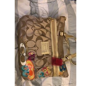 Coach poppy shoulder purse